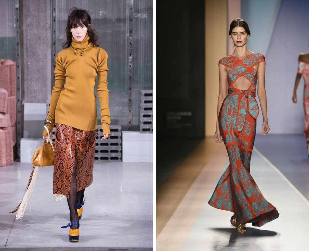 modele purtand creatii cu motive animal print